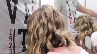 BlondieBlow - Our First Sex Video In A Fitting Room (Risky Blowjob)