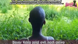 German black african teen at amateur outdoor pov fuck