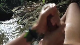 AwesomeHandjobs - Huge Outdoor Cumshot In The Jungle